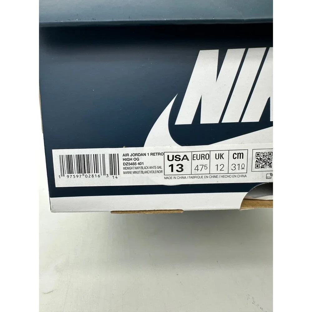 Air Jordan 1 High Retro Men's Size 13 Blue White Athletic Shoes DZ5485 401